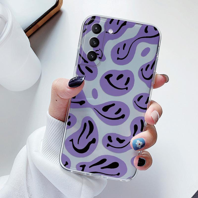 Transparent Case For Samsung Galaxy S23 S 23 Ultra S23 Plus Cover Cartoon Flowers Soft TPU Shockproof Funda For Samsung S24+ Bag