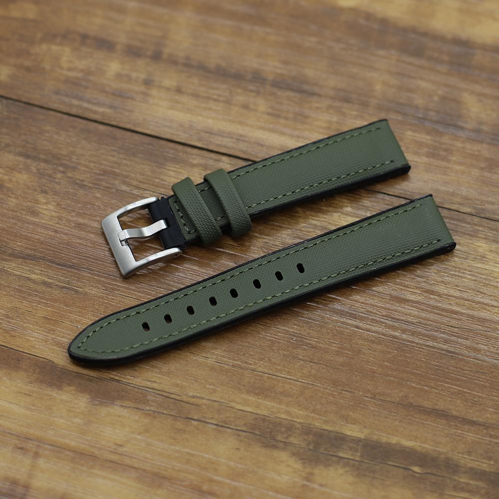 Correa de Reloj Impermeable de Lona de Vela 18mm 20mm 22mm Correa de Reloj de Lona Oxford Banda de Reloj de Silicona de Liberación Rápida Correa de Pulsera Deportiva
