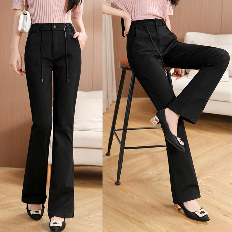Women's Elastic Bootcut Jeans, Women's New Light-Colored Mid-Waisted Slim-fitting Flared Jeans
