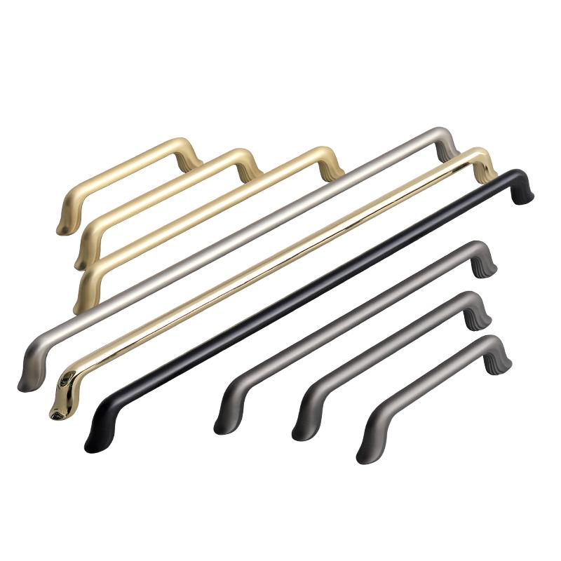 Oukali Modern Simple Furniture Cabinet Handle Kitchen Drawer Cupboard Zinc Black 128mm Pulls Handles