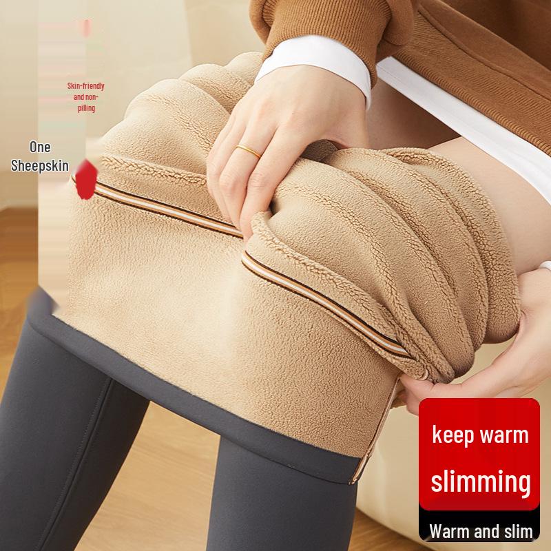 High Waist Women's Velvet-Lined Yoga Leggings - Slimming & Thick Shark Skin Barbie Pants for Autumn/Winter