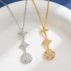 Women's Copper Inlaid Zircon Four-leaf Clover Necklace - Gold Plated Titanium, Trendy and Exquisite Fashion Accessory