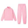 2025 European Autumn/Winter Fashion Zipper Lapel Solid Color Casual Two-Piece Set