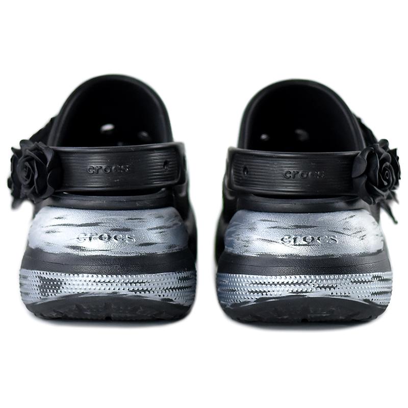 Crocs Classic clog NR Spring Rose Sweet Cool Lolita Casual and Comfortable Embroidered Gift Box Hole Shoes Unisex Black and Silver