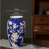Gelbe Keramikvase Qinghua Porzellan Vintage Porzellanvase Chinesischer Stil Blumenvase Terrarium Raumdekoration Zubehör