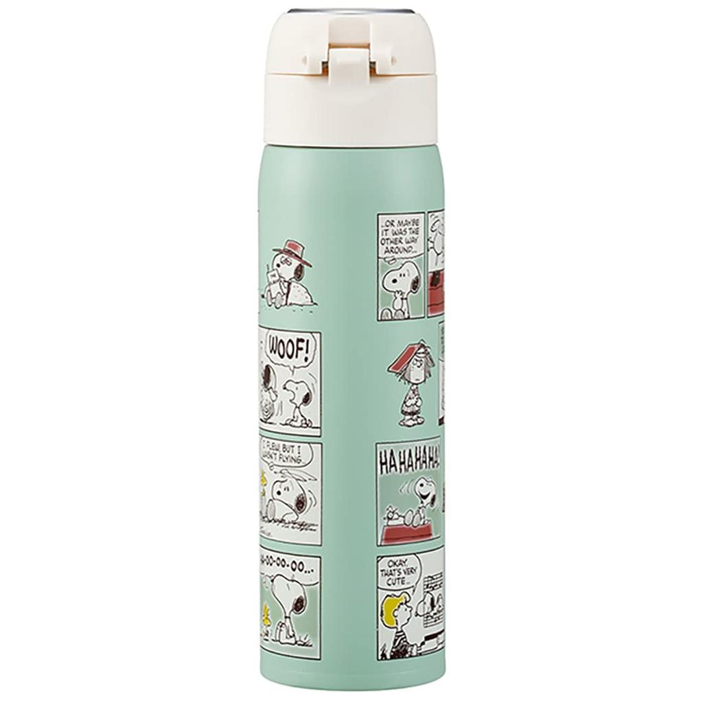 Skater Straw Mug Insulated Stainless Steel Water Bottle, 480ml, Bottle, Snoopy, One-Touch Open, STOT5ST-A
