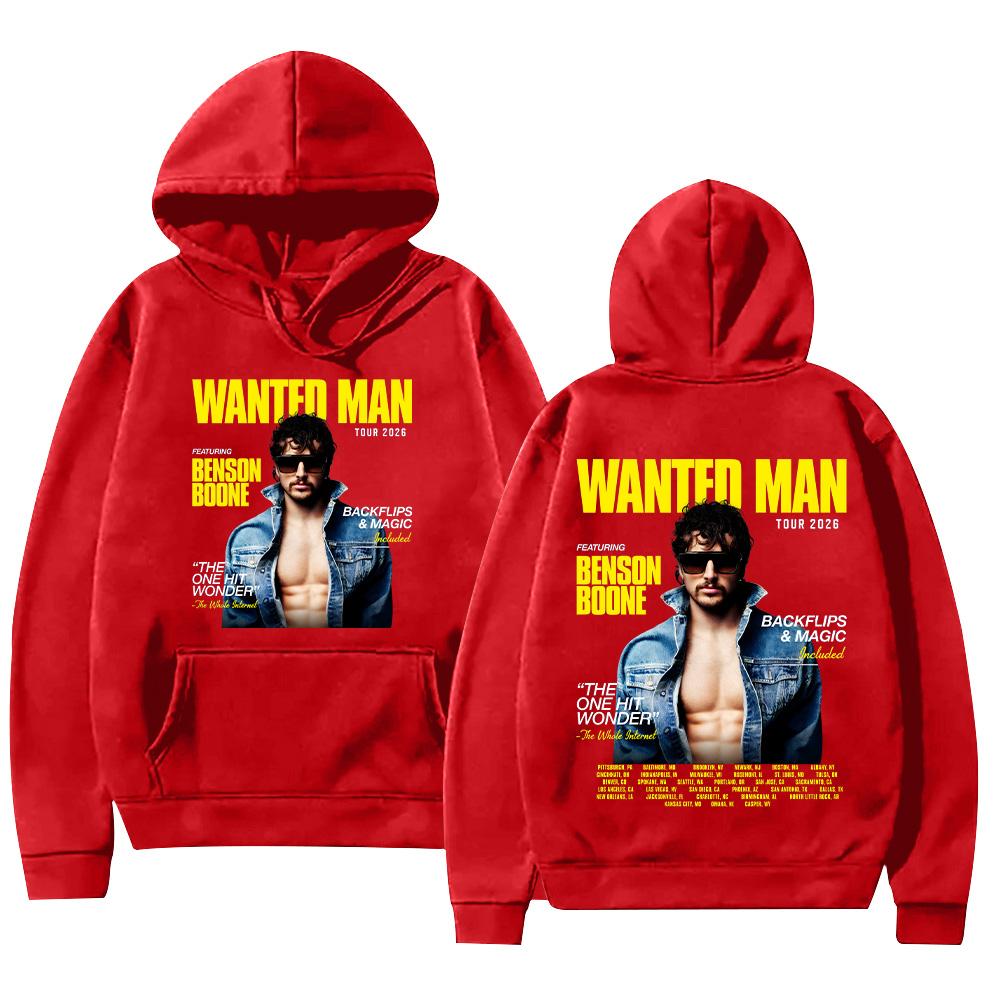 Benson Boone Wanted Man Tour 2026 Hoodies Herren Damen Kleidung Mode Langarm-Sweatshirts Lässige Hip Hop Pullover