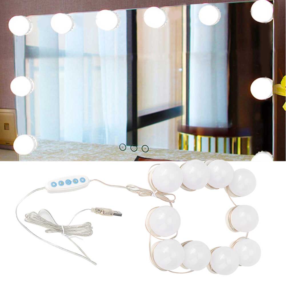 10Pcs USB LED 5 Color Temperature Light Bulb for Makeup Beauty Tabletop Vanity Mirror