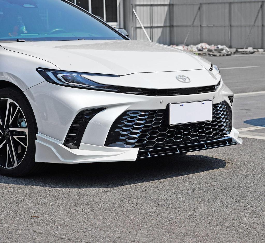 Fits '24-'25 Camry DC Model: Front Bumper Lip Kit, Side Skirts, Rear Spoiler, Top Spoiler, Rear Bumper Protectors.