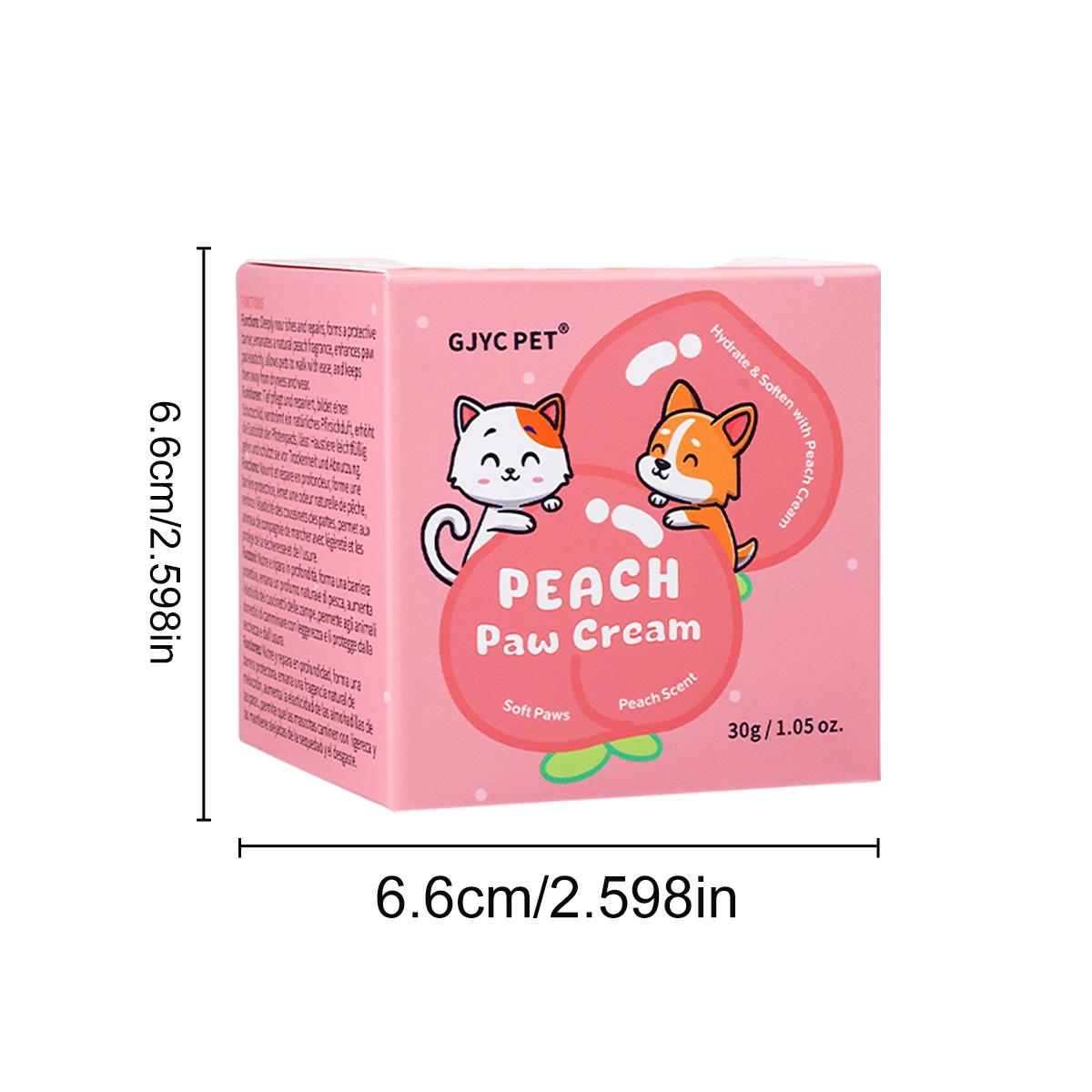 Pet Paw Balm 30ml Peach Scent Gentle Hypoallergenic Moisturizes Repairs Dry Cracked Paws For All Breeds Dogs Cats Daily Grooming