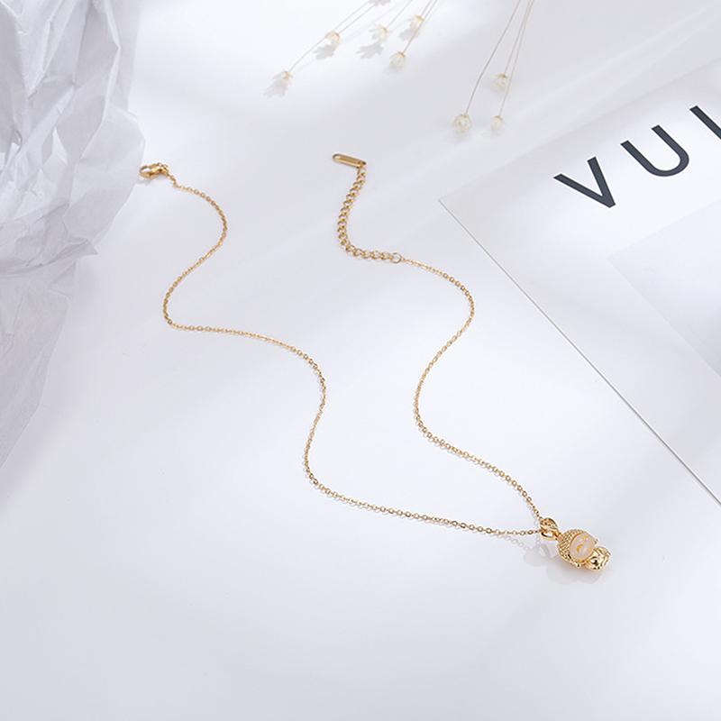 Šťastný malý přívěsek Buddhy Maitréji Dámské náhrdelníky Vintage styl Titanová ocel Dámské řetízky Šperky