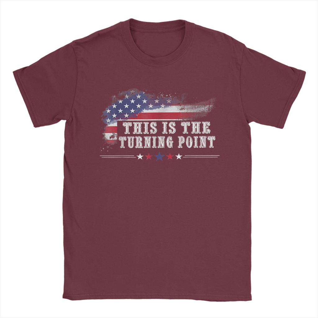 This is The Turning Point American Flag T-Shirt Beach  Pure Cotton T Shirts For Men's Casual Tshirt Short Sleeve Top Tees