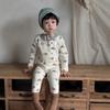 Autumn and winter pure cotton cartoon boneless loungewear baby clothes 280g wool pull frame boys pajamas set