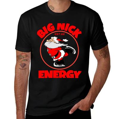 BIG NICK ENERGY T-Shirt schwarz Baumwoll-T-Shirt schlicht für Herren Paket Herren T-Shirt Baumwolle 100% T-Shirts mit Druck T-Shirt