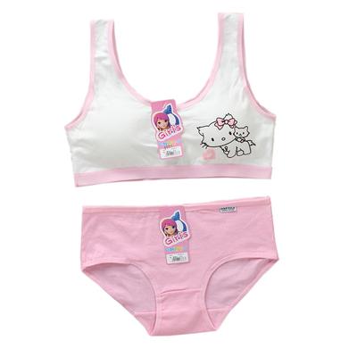 Girls Bra Cotton Underwear For Teenager Training Bra Set for Student Puberty Vest Brassiere Bras