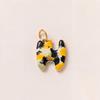 Stainless Steel Kitten Print Enamel Drip Ceramic Pendant Necklace Bracelet DIY Accessories.