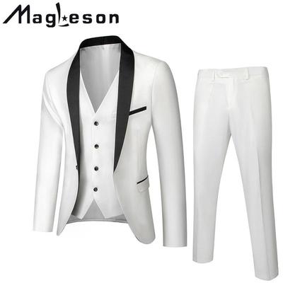 Men's Business Casual Suit Suit Male Wedding Groom Dress Slim Suit Male Suits & Blazers