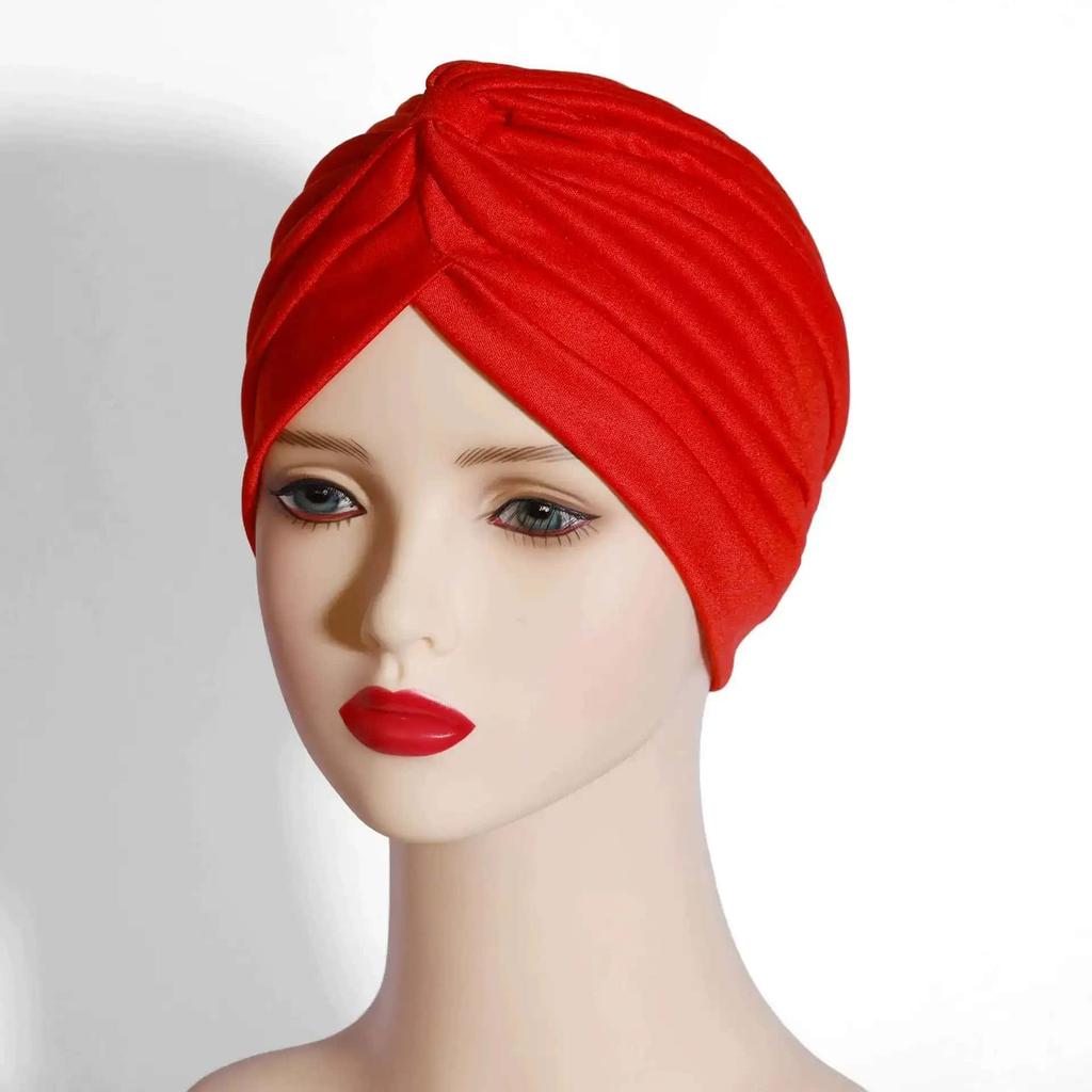 New Women Solid Color Hijab Turban Cancer Beanie Bonnet Inner Hijabs Cap Hair Loss Chemo Hat Elastic Head Cap Muslim Indian Hat