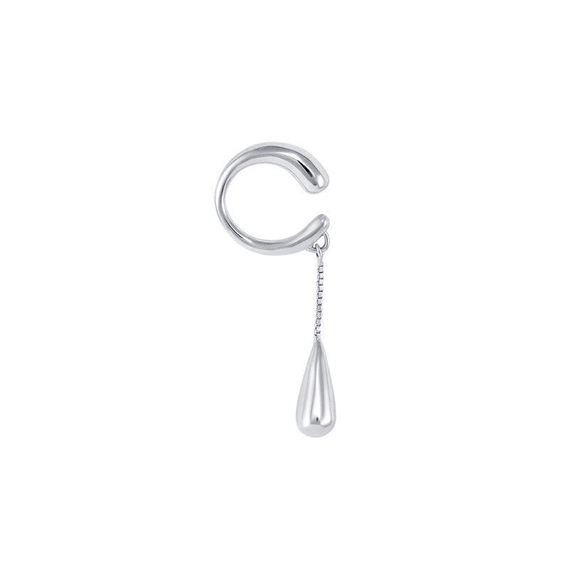1 Piece C-shaped Metal Teardrop Tassel Clip Earrings for Women No Piercings Ear Cuff Cartilage Clips Fashion Jewelry