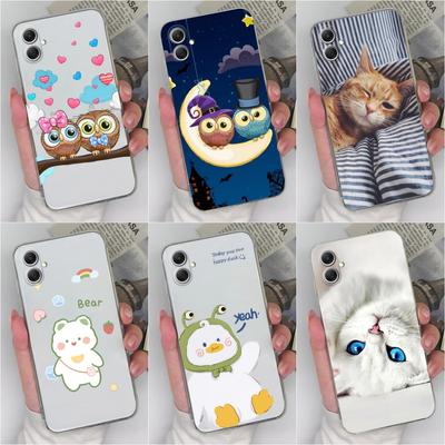 Πίσω κάλυμμα για Samsung A55 Xcover 7 A34 A05S S24 Ultra A15 S23 FE Θήκη τηλεφώνου Cute Bear Cat Cartoon Pattern Super Shockproof Soft Clear Capa For Galaxy
