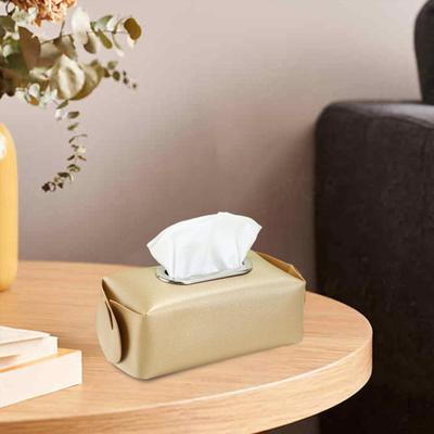 Yousheng Quadratischer Taschentuchbox-Halter, einfarbig, großes Fassungsvermögen, faltbares Design, einfache Montage, Taschentuchhülle für die Arbeitsplatte