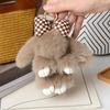 Plush Bunny Keychain Furry Faux Fur Rabbit Pendant Key Chain Soft Animal Keyring Accessory for Women Purse Backpack Decor