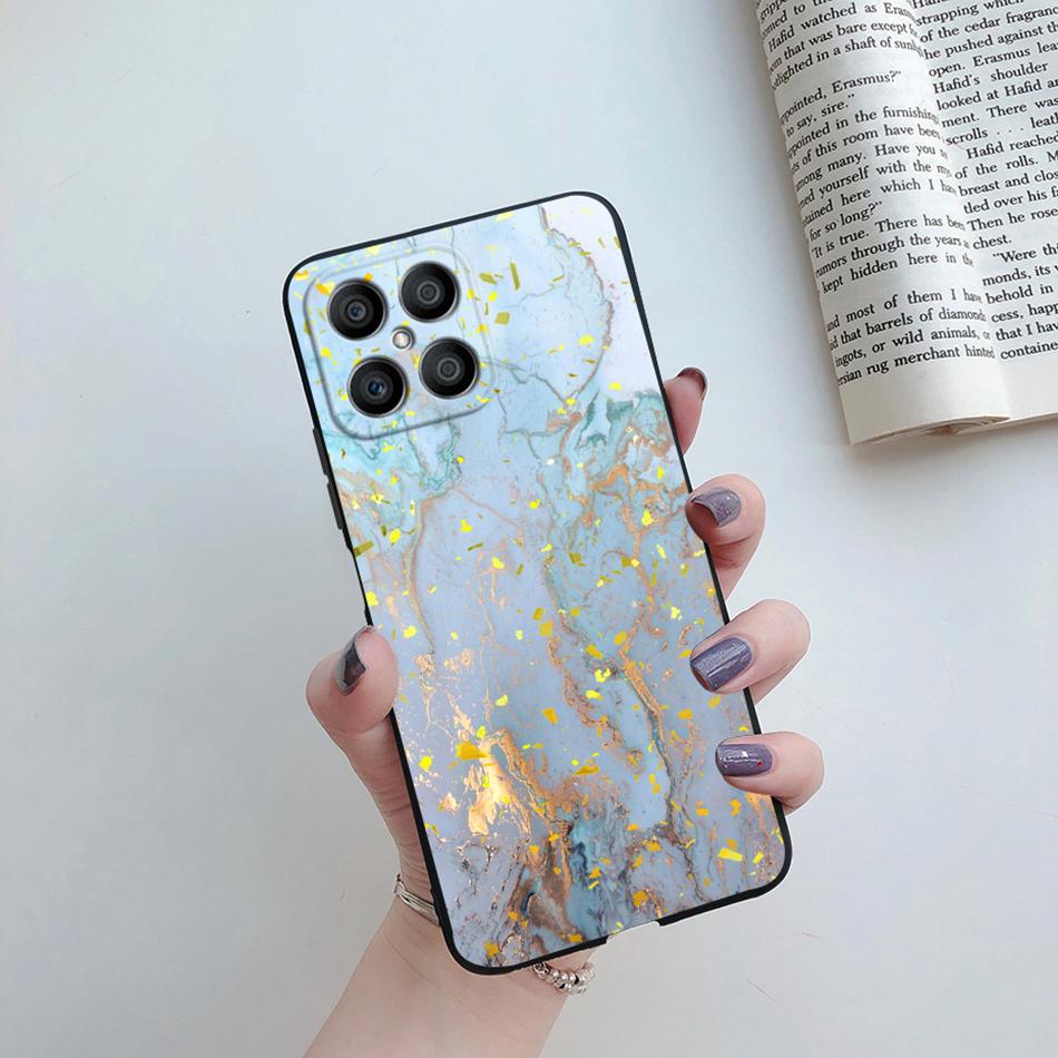 For Huawei X8 Case Fashion Flower Cartoon Pattern Soft Silicone Back Cover For Honor X8 4G TFY-LX1 TFY-LX2 TFY-LX3 HonorX8 Funda