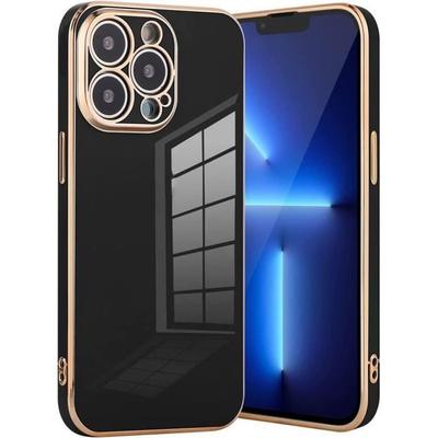 Protective Case - E.F.CONNECTION - for iPhone 13 Pro - Flexible - Black - Luxury Flexible TPU