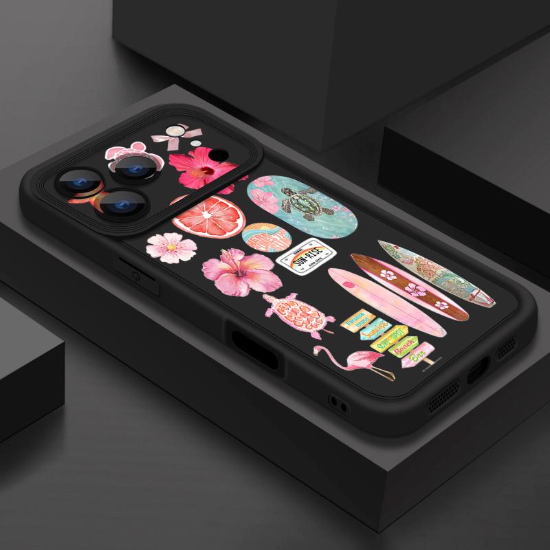 Flower Turtle Print Soft TPU Phone Case For iPhone Air 16e 17 16 15 14 Pro Max 13 12 Pro 15 16 14 Plus Shockproof Silicone Cover