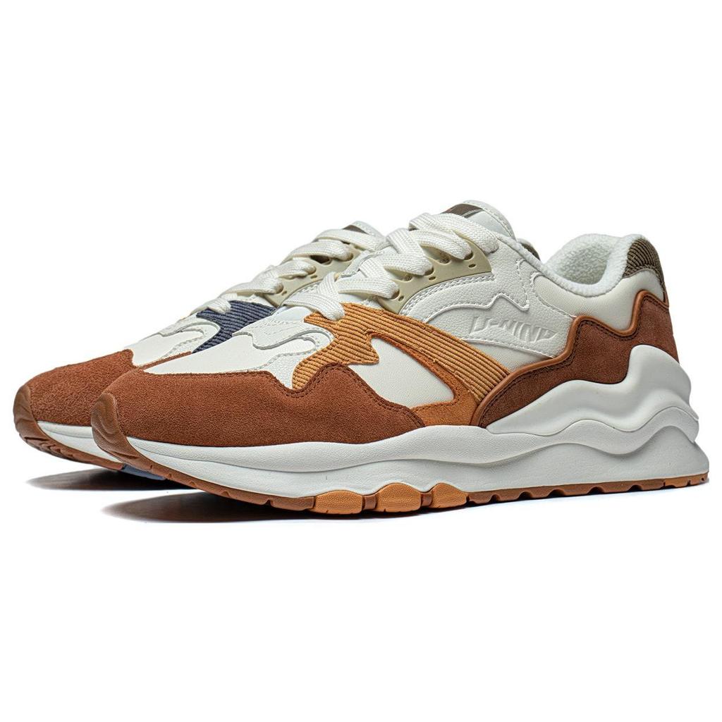Li Ning 001 Mountain And Sea Comfortable Non-Slip Low-Top Running Shoes Men Running Shoes Beige Brown AZGT073-2