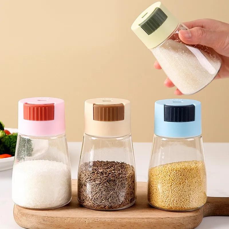 Quantitative Salzstreuer Gewürzflasche Vorratsglas Haushalt Küche Salzdose Mengenkontrolle Artefakt Gewürzbox Gewürzstreuer Set Salz-Kontrollflasche