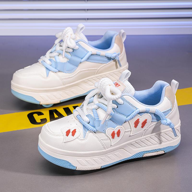 Boys Four -wheel Sports Boots Wheel Skate Shoes Sports Shoes Shoes with Wheels for Girls