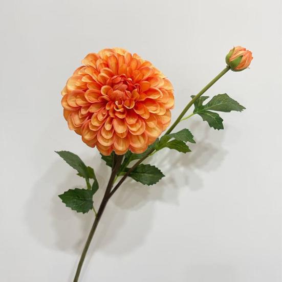 Artificial Chrysanthemum Ball Flowers with 1 Head Bloom And 1 Bud Fake Mums Hydrangea Bouquet for DIY Bridal Wedding Bouquet Home Garden Party Office