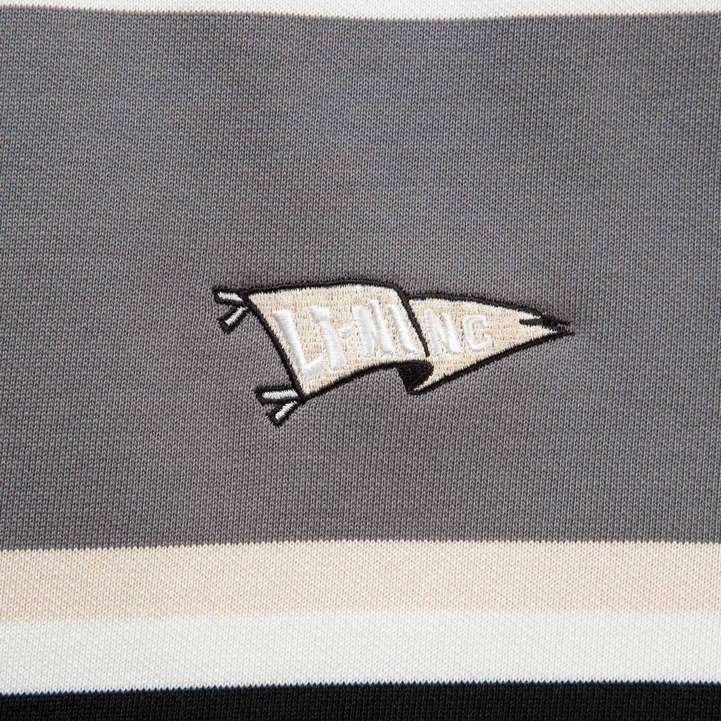 Seria Lifestyle Sportowy Li Ning Prosty Swobodny Krój z Obniżonymi Ramionami Wszechstronny Okrągły Dekolt w Paski Blok Kolorystyczny Polar Ciepła Bluza Unisex AWDVD31-6