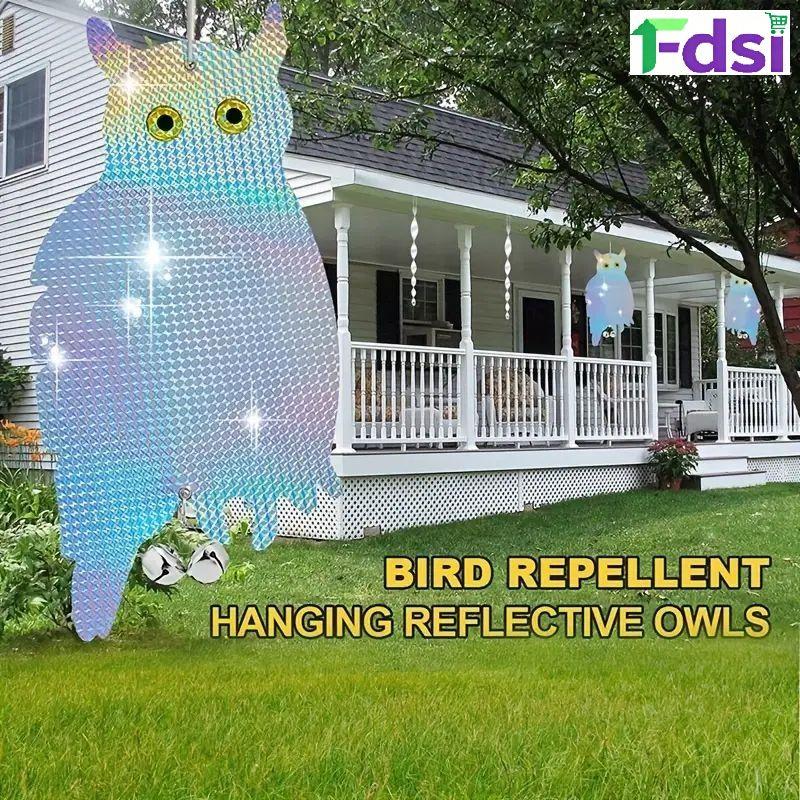 Double-Sided Bird Owl Farm Vegetable Orchard Reflective Bird Hanging Owl