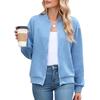 Giacca Casual da Donna a Manica Lunga con Zip, Colore Puro, Stile Baseball, Autunno Inverno, Nuovi Arrivi, Capospalla alla Moda