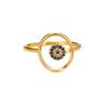 Stainless Steel Tiny Zircon Rings for Women Exquisite Gold Color Sun Double-Layer Ring Punk Hip-Hop Accessory Bague Jewelry Gift