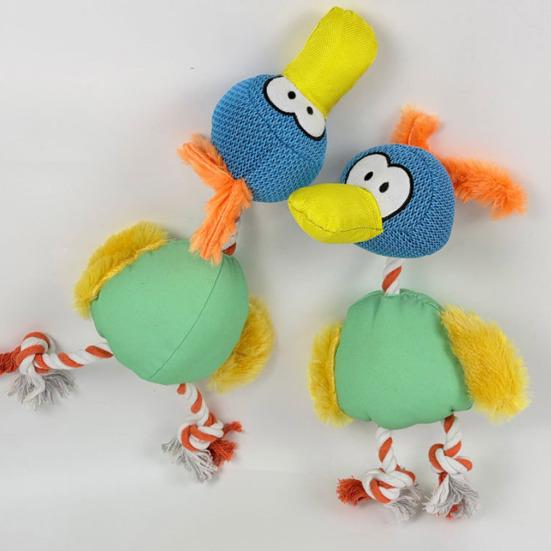 Soft Squeaky Dog Toy for Small Medium Large Dogs Stuffed Cartoon Duck Shape Dog Chew Toy Interactive Tug Toy for Indoor Play