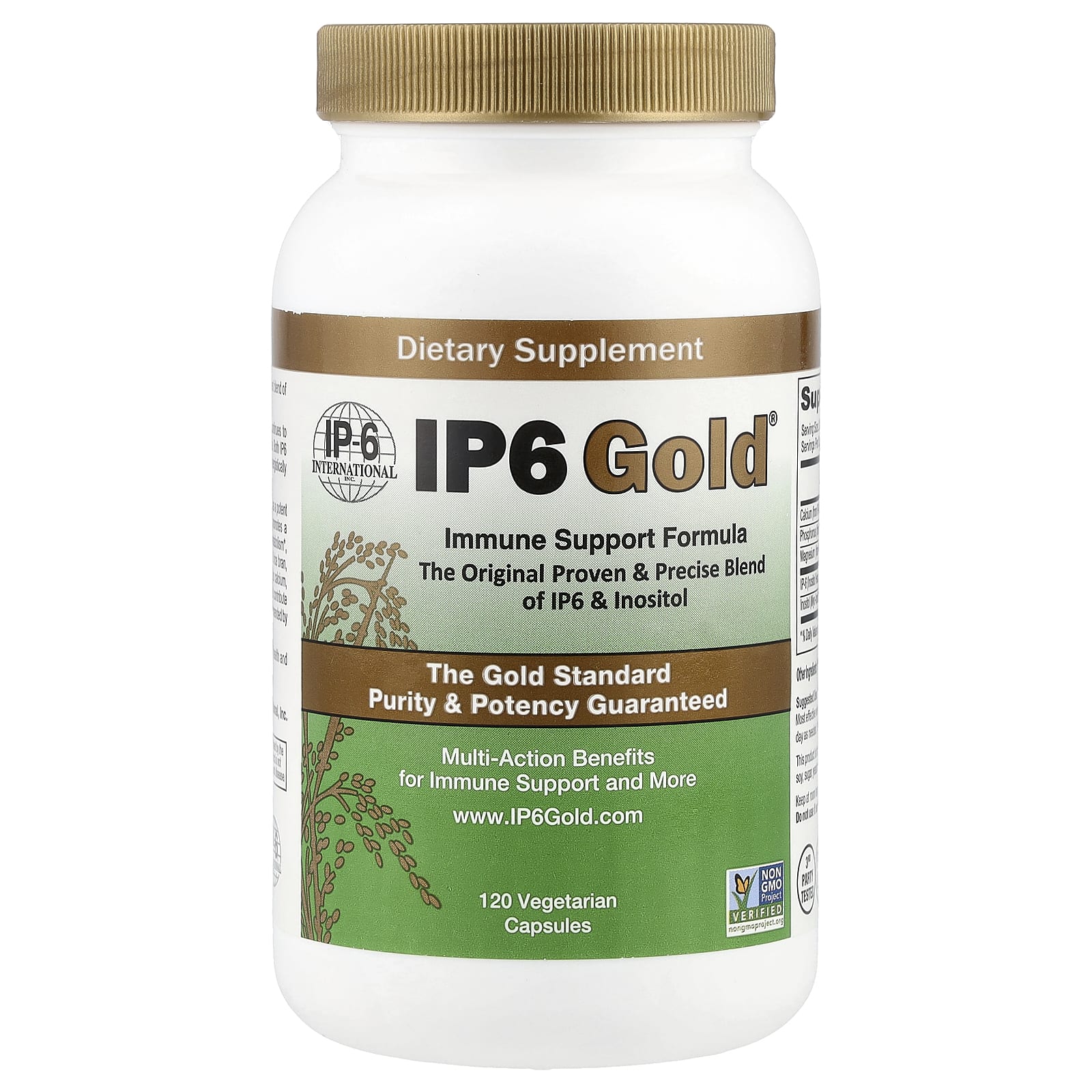 

Ip-6 International, Ip6 Gold, Immune Boosting Formula, 120 Veggie Caps