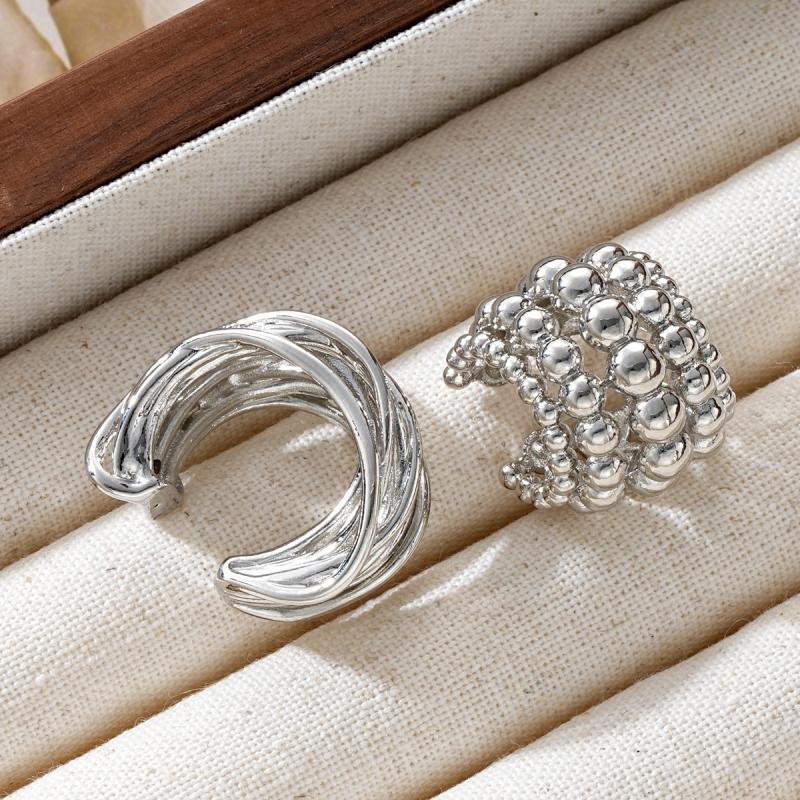 2Pcs/Set Punk Gothic C-Shaped Line Clip Earrings for Women Simplicity Irregular Without Piercing Earrings Fashion Jewelry Gifts