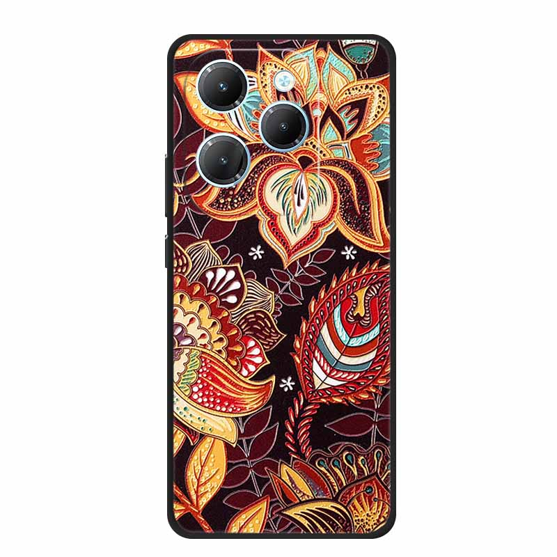 For Infinix Note 40X 5G Case 3D Relief Emboss Black Silicone Soft Back Cover Case For Infinix Smart 8 Plus Hot 40 Pro 40i Case