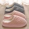 Winter Couple Style Basic Design Women Plush Slippers Non-slip Warm Thick Furry Men Home Cotton Shoes