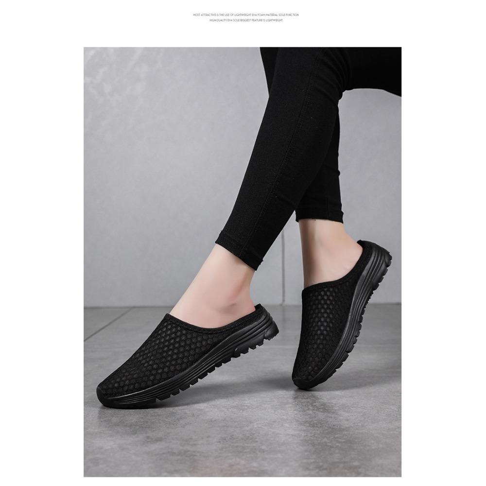 Damen Slip-On Freizeitschuhe Atmungsaktives Mesh Halbschuhe Weiche Sohle Bequeme Gehschuhe Übergröße Leichte Alltagsschuhe
