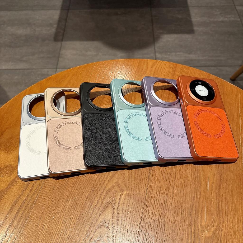 Applicable to Huawei Nova15 lychee pattern magnetic suction Nova14 mobile phone case Nova13/12 anti-drop Honor x50/X60