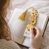 Tassel Pendant Reading Book Clip Sunflower Oil Painting Bookmarks  School Office Supplies