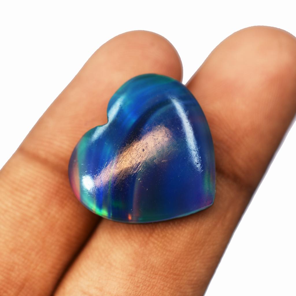 Heart Cut Natural Doublet Opal 18.30 Ct Ring Size Loose Gemstone CERTIFIED