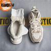 Autumn Winter Men's Fashion Furry High-top Sneakers Warm Comfortable Sport Running Shoes Lace-up Outdoor Student Cushioning