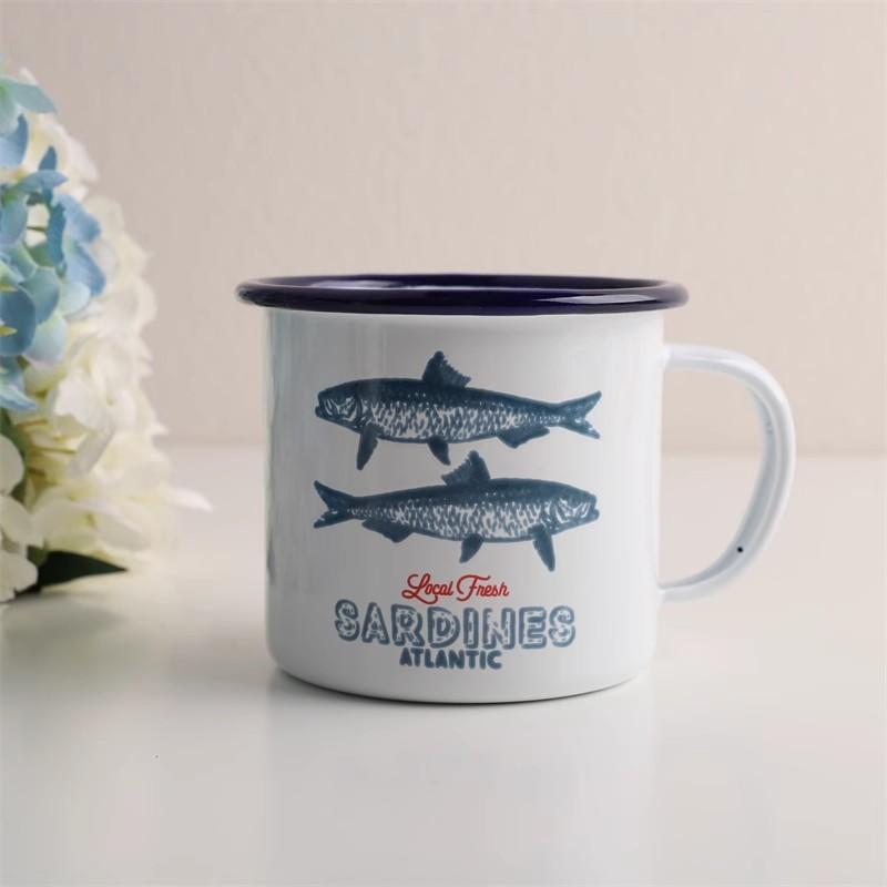 Outdoor Back To Ancients Creative Enamel Camping Mug 300ml Metal Enamel Coffee Tea Camping Hiking Backpacking Fishing Picnic