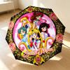 Sailor Moon 8 Ribs 3Fold Black Glue Uv Protection Umbrella Sun Protection Rainproof Compact Folding Umbrella For Travel Daily Use C923355