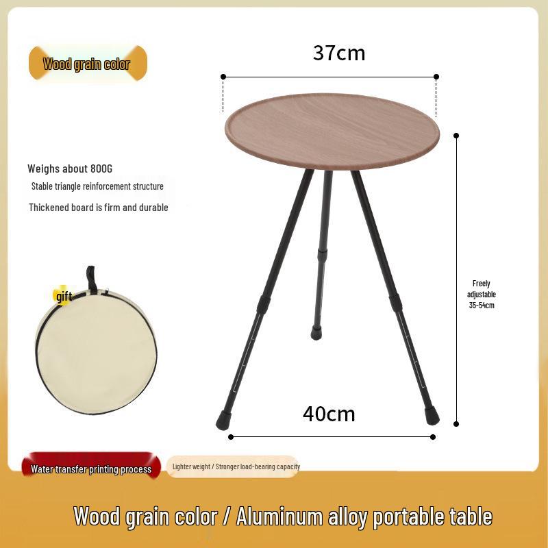 Adjustable Aluminum Folding Outdoor Table with Lamp Holder for Camping and Motorcycle Touring